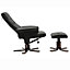 Black PU Leather Adjustable Computer Chair with Ottoman Reading Chair with Armrests and Lumbar Support for Office