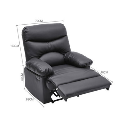 Black PU Leather Upholstered Recliner Armchair