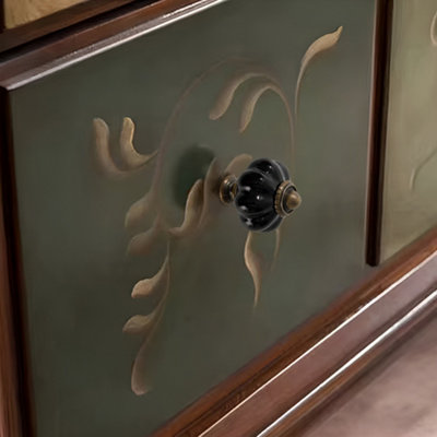 Black Pumpkin Ceramic Kitchen Cabinet Drawer Pull Handles Drawer Knob,Set of 6