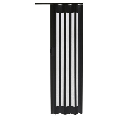 Black PVC Folding Interior Door Indoor Door Accordion Door Thickness 6 mm