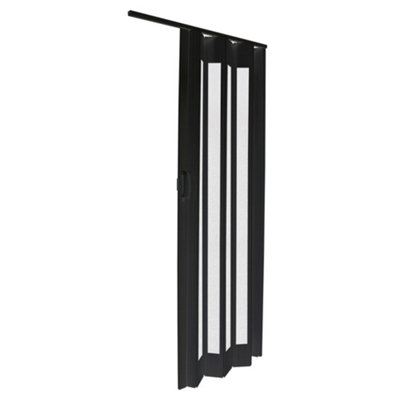 Black PVC Folding Interior Door Indoor Door Accordion Door Thickness 6 mm