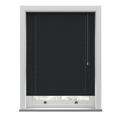 Black PVC Venetian Blind 152cm Drop (25mm Slats) 65cm Wide