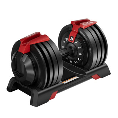 Black Quick-Select Adjustable Dumbbell Pair Set (3-24kg)