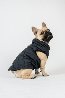 Black Quilted Waterproof Dog Coat Large DIY at B&Q