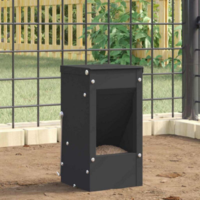 Black Rabbit Feeder 12.5x12.5x25cm Cold-Rolled Steel 1.5kg Capacity