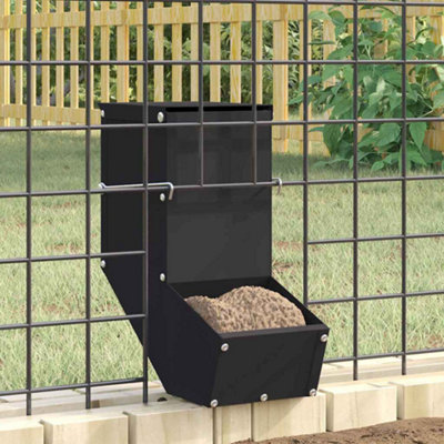 Black Rabbit Feeder 12.5x26x28.5cm Cold-Rolled Steel, 1 kg Capacity ...