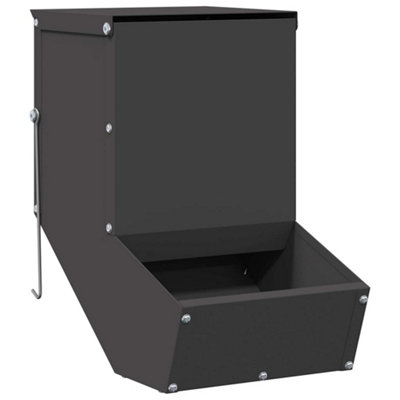 Black Rabbit Feeder 17.5x26x28.5cm Cold-Rolled Steel, Includes Wire Hooks