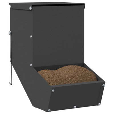 Black Rabbit Feeder 17.5x26x28.5cm Cold-Rolled Steel, Includes Wire Hooks