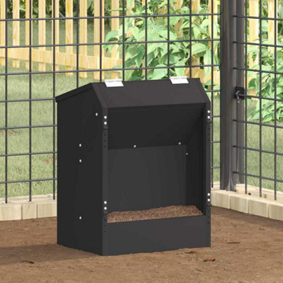 Black Rabbit Feeder with Clips 33.5x25.5x45.5cm Cold-Rolled Steel