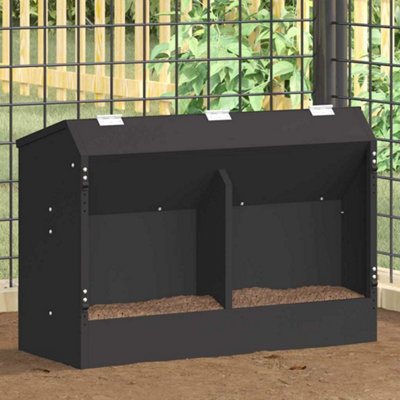 Black Rabbit Feeder with Clips 64.5x25.5x45.5cm Cold-Rolled Steel