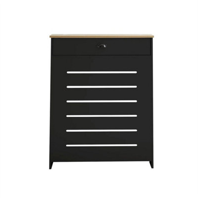 Black Radiator Cover Cabinet Traditional Modern MDF Wood Horizontal ...