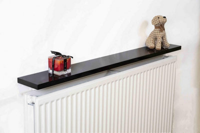 Black Radiator Shelf 120x15x1.8cm