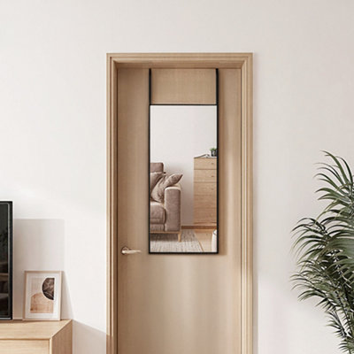 Black Rectangle Full Length Mirror Wall Mounted or Over The Door Frame Mirror Dressing Mirror 28 cm x 78 cm