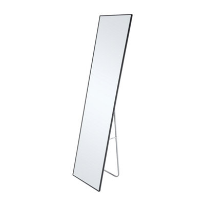 Black Rectangular Full Length Framed Mirror Freestanding or Wall Mounted Floor Mirror Dressing Mirror 147 cm x 37 cm