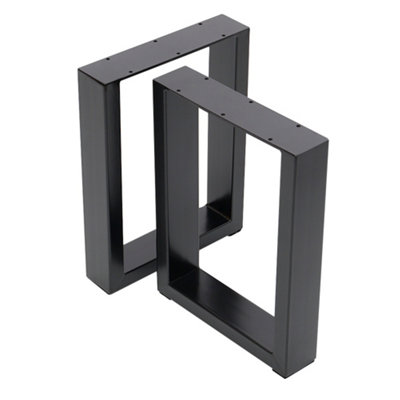 Black Rectangular Metal Furniture Legs Table Leg for Bench Dining Table Cofffee Table,2PCS,W 60 cm x H 71 cm