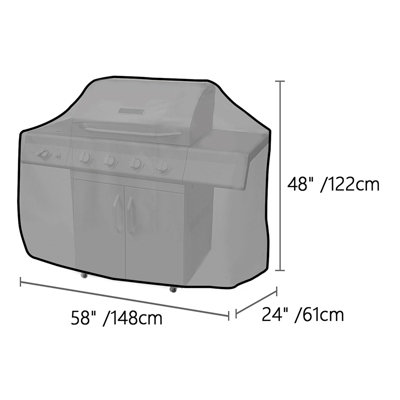 Black Rectangular Waterproof Garden BBQ Cover Rain Cover 148x61x122cm - 5