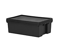 Black recycled plastic 36L Storage Box
