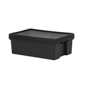 Black recycled plastic 36L Storage Box