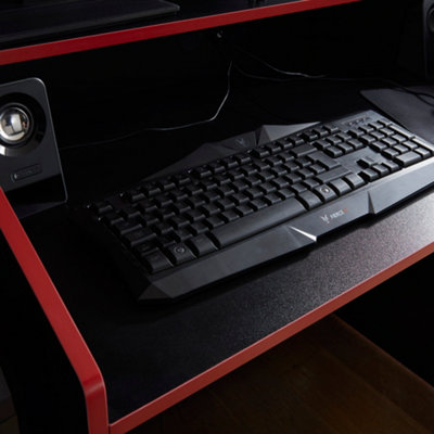 Black & Red Office Computer Desk