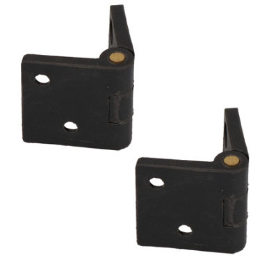 Black Reinforced Nylon Plastic Hinge 38x67mm Italian Made Industrial Quality 2PK