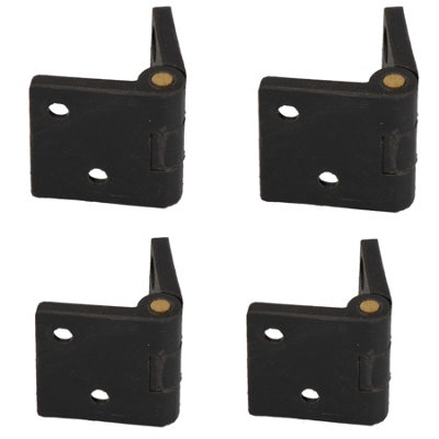 Black Reinforced Nylon Plastic Hinge 38x67mm Italian Made Industrial Quality 4PK