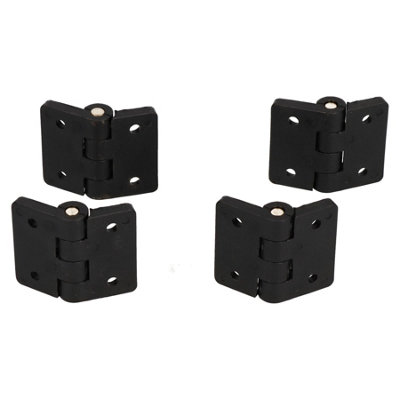 Black Reinforced Nylon Plastic Hinge 40x48mm Italian Made Industrial Quality 4PK