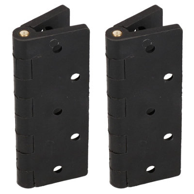 Black Reinforced Nylon Plastic Hinge 67x102mm Italian Made Industrial Quality 2PK