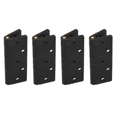 Black Reinforced Nylon Plastic Hinge 67x102mm Italian Made Industrial Quality 4PK