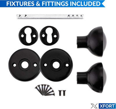 Black Rim Mortice Knob Set, Plastic Rim Lock Knobs, Door Knob Handles ...