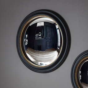 Black Round Convex Wall Mirror - SE Home