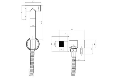 Black Round Douche Thermostatic Bar Valve with Shower Spray Kit Matt Black - 4