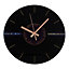 Black Round Frameless Retro Vinyl Record Album Silent Glass Wall Clock for Home Decor 12 Inch