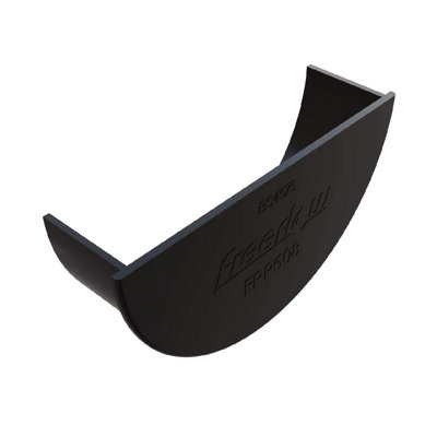 Black Round Gutter Internal Stop End, Freeflow 112mm Rain Water Systems