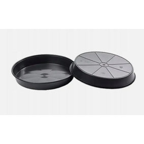 Black Round Plastic Water Plant Pot Saucer hydroponics  1 piece 18cm