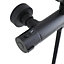 Black Round Wall-mount Handheld Head and Rainfall Shower Head and Brass Bathroom Thermostatic Mixer Shower Set