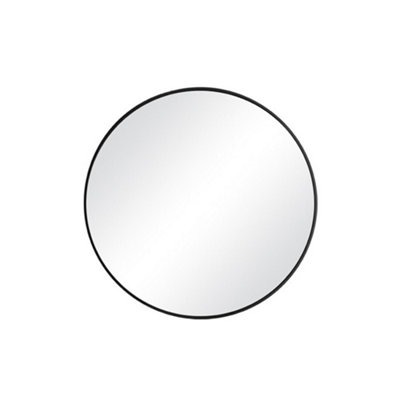 Black Round Wall Mounted Framed Bathroom Mirror Vanity Mirror For Dressing Table 80 cm