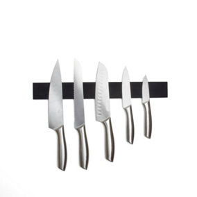 Black Rubber Magnetic Cutlery Rack for Kitchen, Home, Garage, Office and Shed