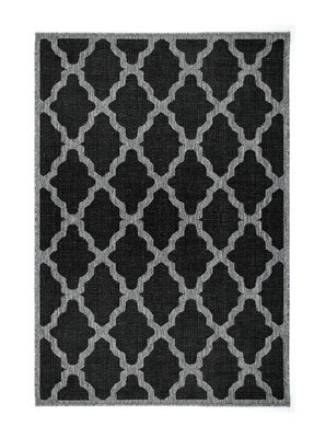 Black Rug, Easy to Clean Rug, Geometric Modern Rug, Stain-Resistant Rug for Living Room, & Dining Room-160cm X 225cm