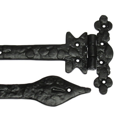 Black Rustic Decorative Tee Hinges 12