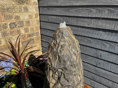 Black Sandstone Monolith 60cm Natural Stone Solar Water Feature