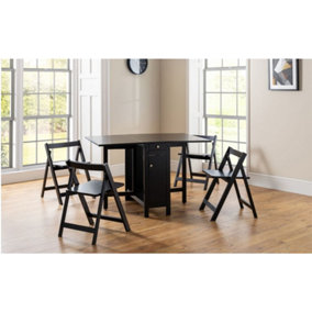 Black Savoy Dining Set (1 Table and 4 Chairs)