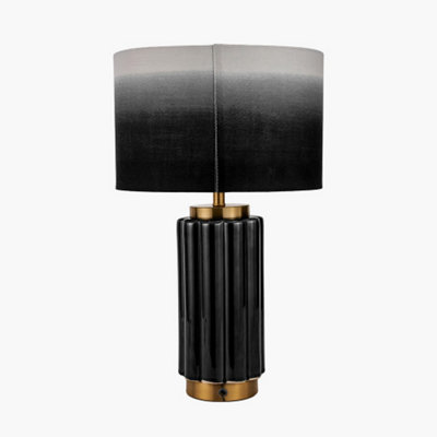 Black Scalloped Ceramic Table Lamp