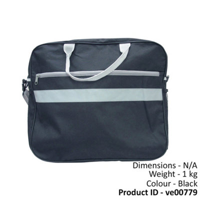 Black Scooter Shopping Bag - Two Storage Compartments - Mesh Side Pockets