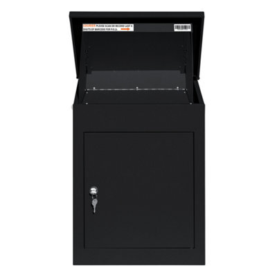 Black Secure Lockable Parcel Post Box