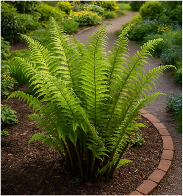 Black Shield Fern Dryopteris Atrata Evergreen Garden Plant (9cm Pot)