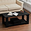 Black Simple Wooden Coffee Table with 1 Drawer