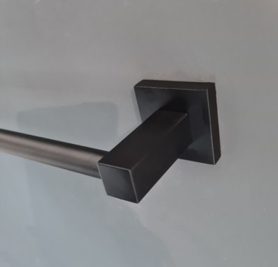 Black Single Towel Rack Holder 60cm Black Towel Holder Black Wall Mounted Accessory - 4