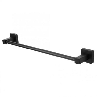 Black Single Towel Rack Holder 60cm Black Towel Holder Wall Mounted Accessory - 7