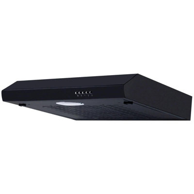Black Slim Visor Cooker Hood Kitchen Extractor Fan 60 cm