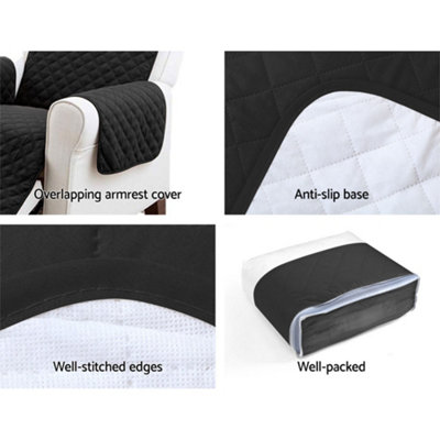 Black Sofa Cover - 1 Seat Armchair - 3